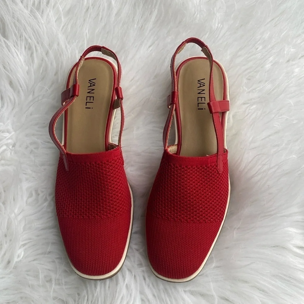 VANELi Womens Grace Round Toe Slip On Wedge Sandals Size 7M